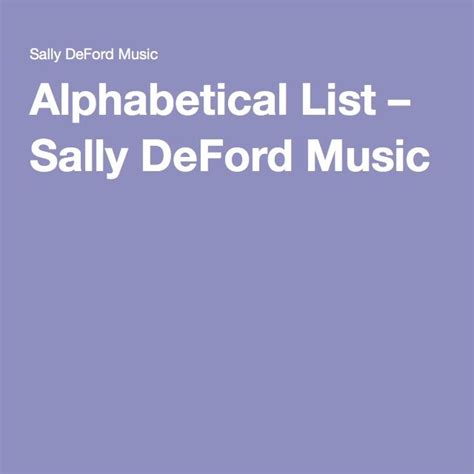 sallydefordmusic|sally deford music alphabetical.